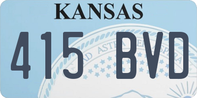 KS license plate 415BVD