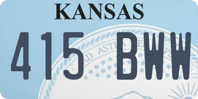 KS license plate 415BWW