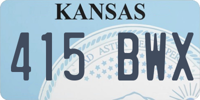 KS license plate 415BWX