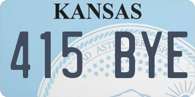 KS license plate 415BYE