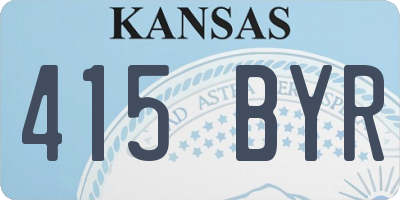 KS license plate 415BYR