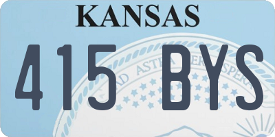 KS license plate 415BYS