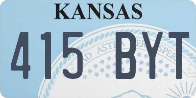 KS license plate 415BYT