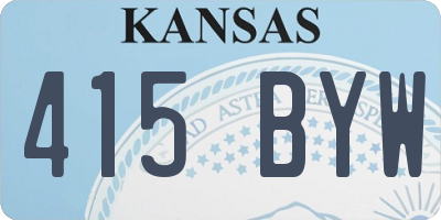 KS license plate 415BYW