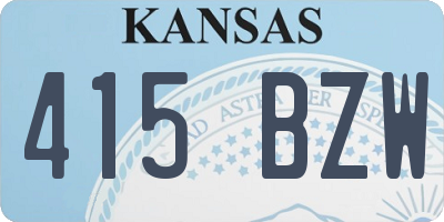 KS license plate 415BZW