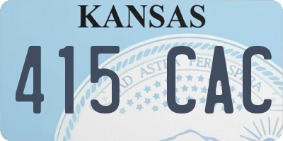 KS license plate 415CAC