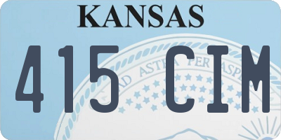 KS license plate 415CIM