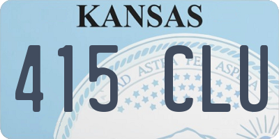 KS license plate 415CLU
