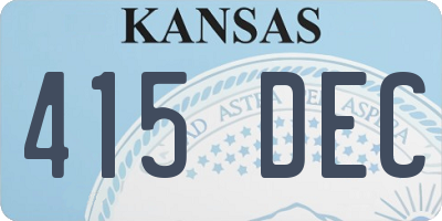 KS license plate 415DEC