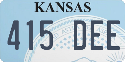 KS license plate 415DEE