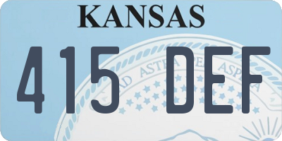 KS license plate 415DEF