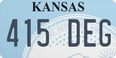 KS license plate 415DEG