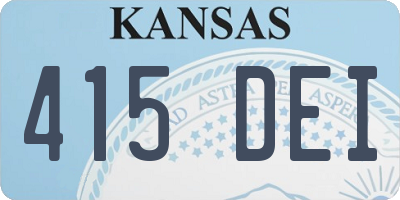 KS license plate 415DEI