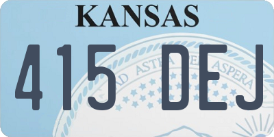 KS license plate 415DEJ