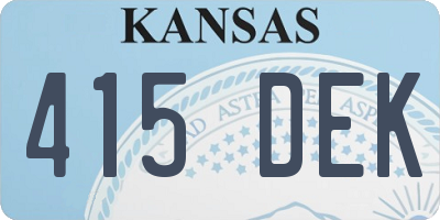 KS license plate 415DEK