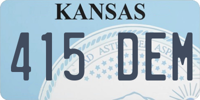 KS license plate 415DEM