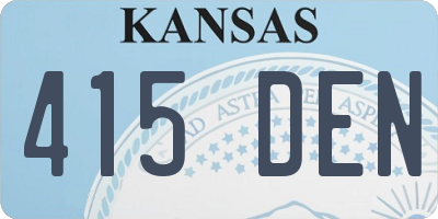 KS license plate 415DEN