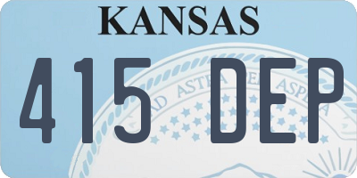 KS license plate 415DEP
