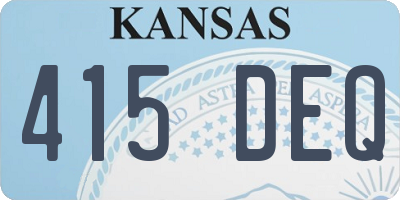 KS license plate 415DEQ