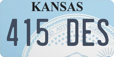 KS license plate 415DES