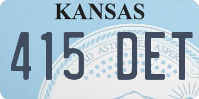 KS license plate 415DET