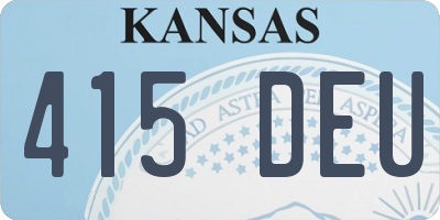 KS license plate 415DEU