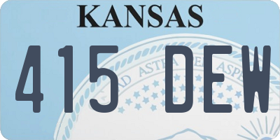 KS license plate 415DEW