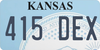 KS license plate 415DEX