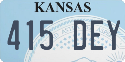 KS license plate 415DEY