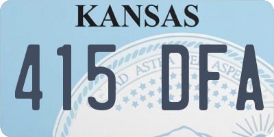 KS license plate 415DFA