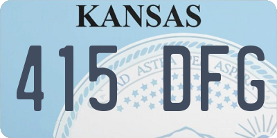 KS license plate 415DFG