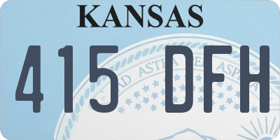 KS license plate 415DFH