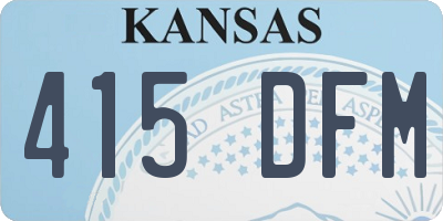 KS license plate 415DFM