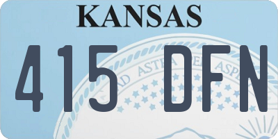 KS license plate 415DFN