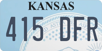 KS license plate 415DFR