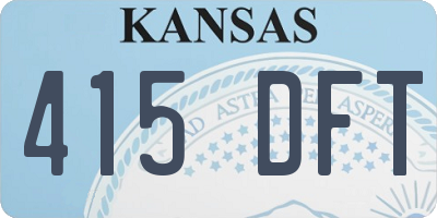 KS license plate 415DFT