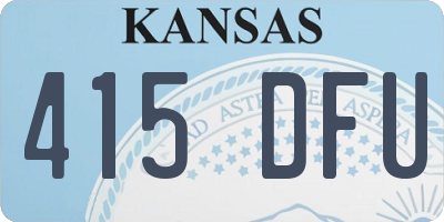 KS license plate 415DFU