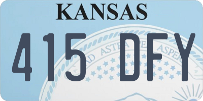 KS license plate 415DFY
