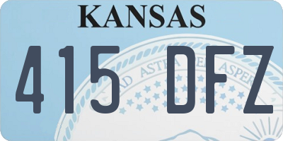 KS license plate 415DFZ