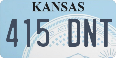 KS license plate 415DNT