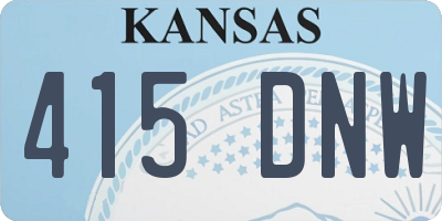 KS license plate 415DNW