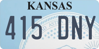 KS license plate 415DNY