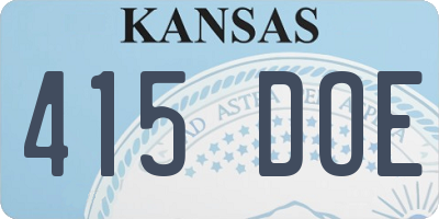 KS license plate 415DOE