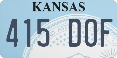 KS license plate 415DOF