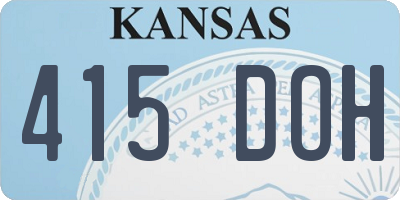 KS license plate 415DOH