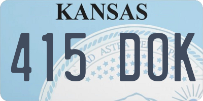KS license plate 415DOK