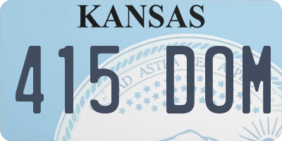 KS license plate 415DOM