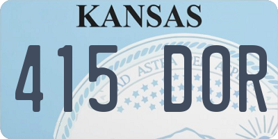 KS license plate 415DOR
