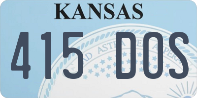 KS license plate 415DOS