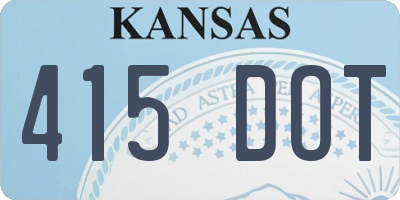 KS license plate 415DOT